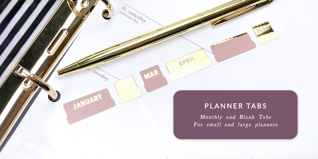 Monthly planner tabs and blank planner tabs for small and large planners