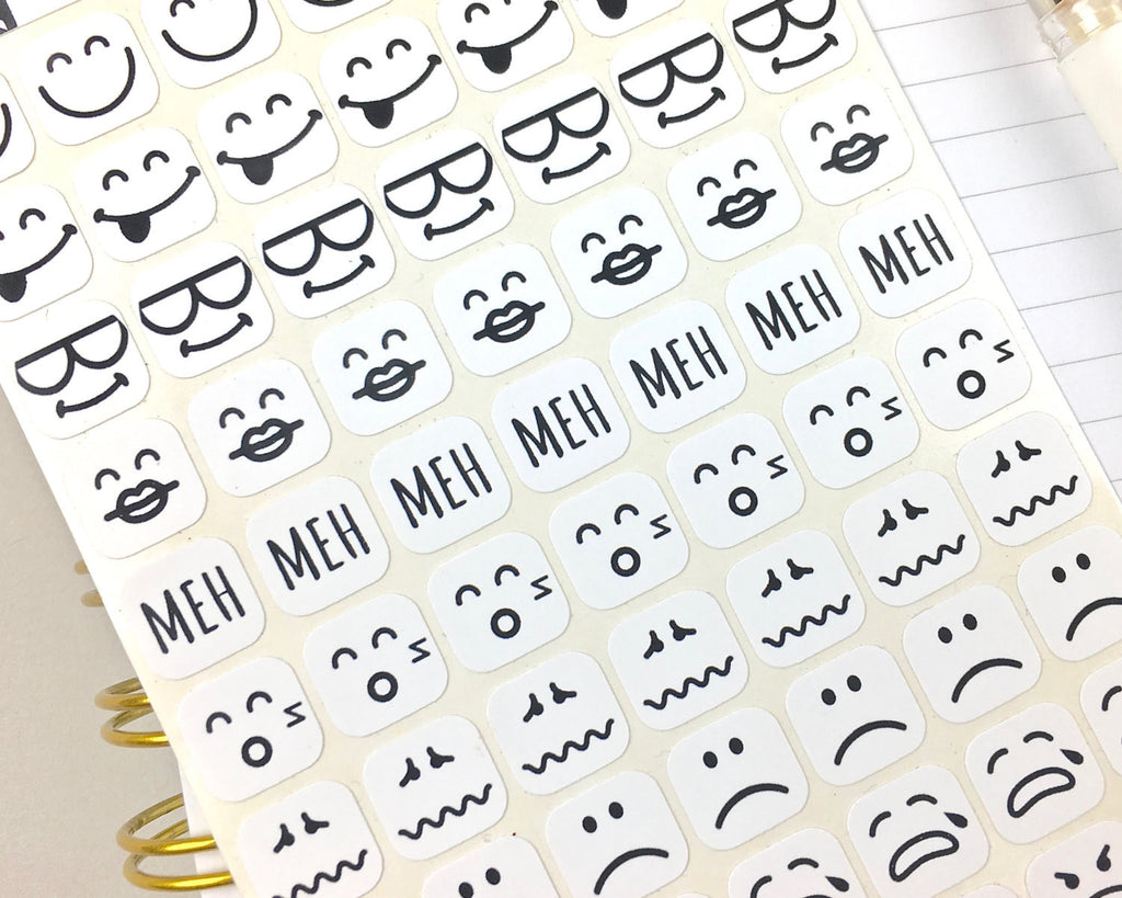 Mood Stickers - Mono - Notes & Clips