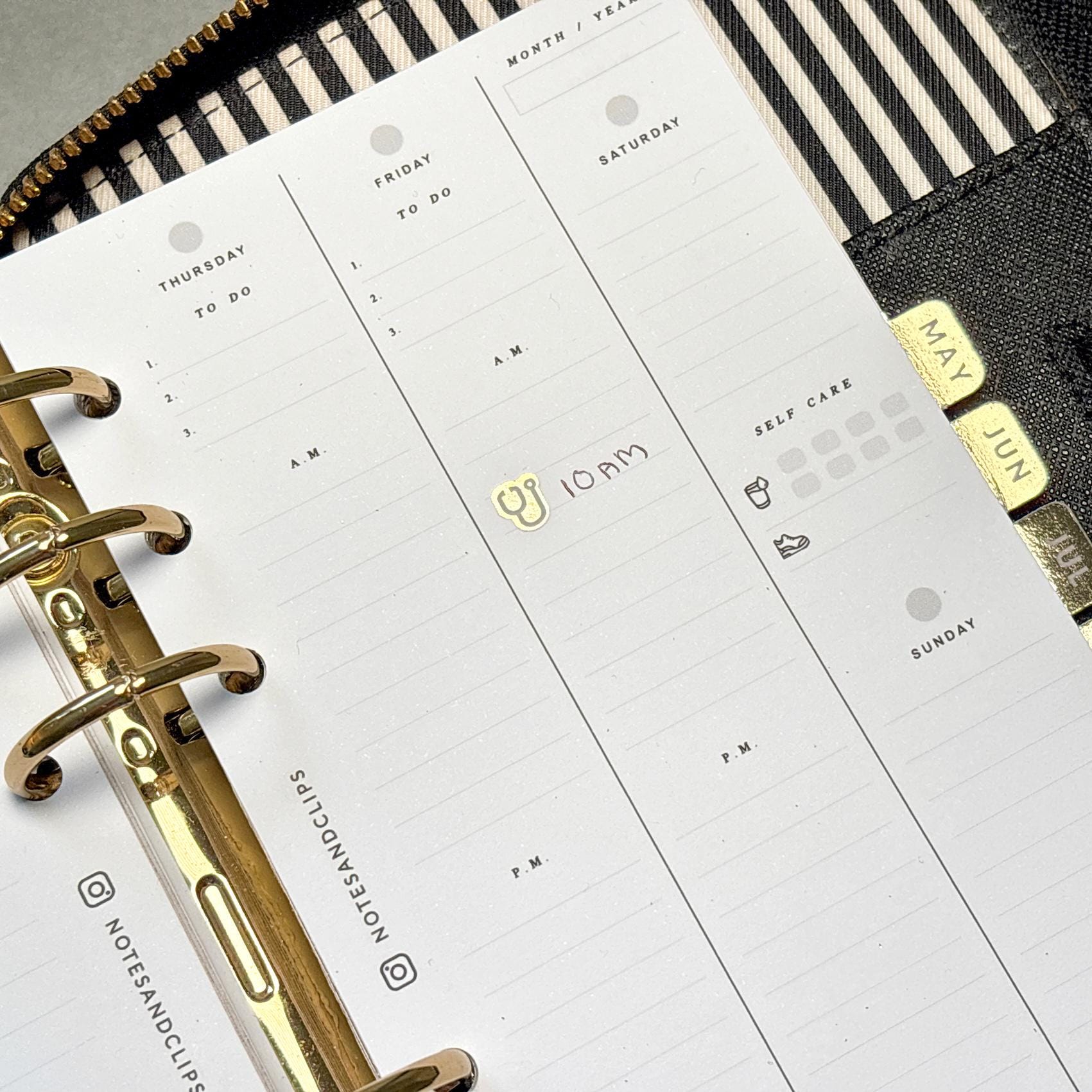 Foiled Doctor Appointment Planner Stickers: Mini Functional Stickers
