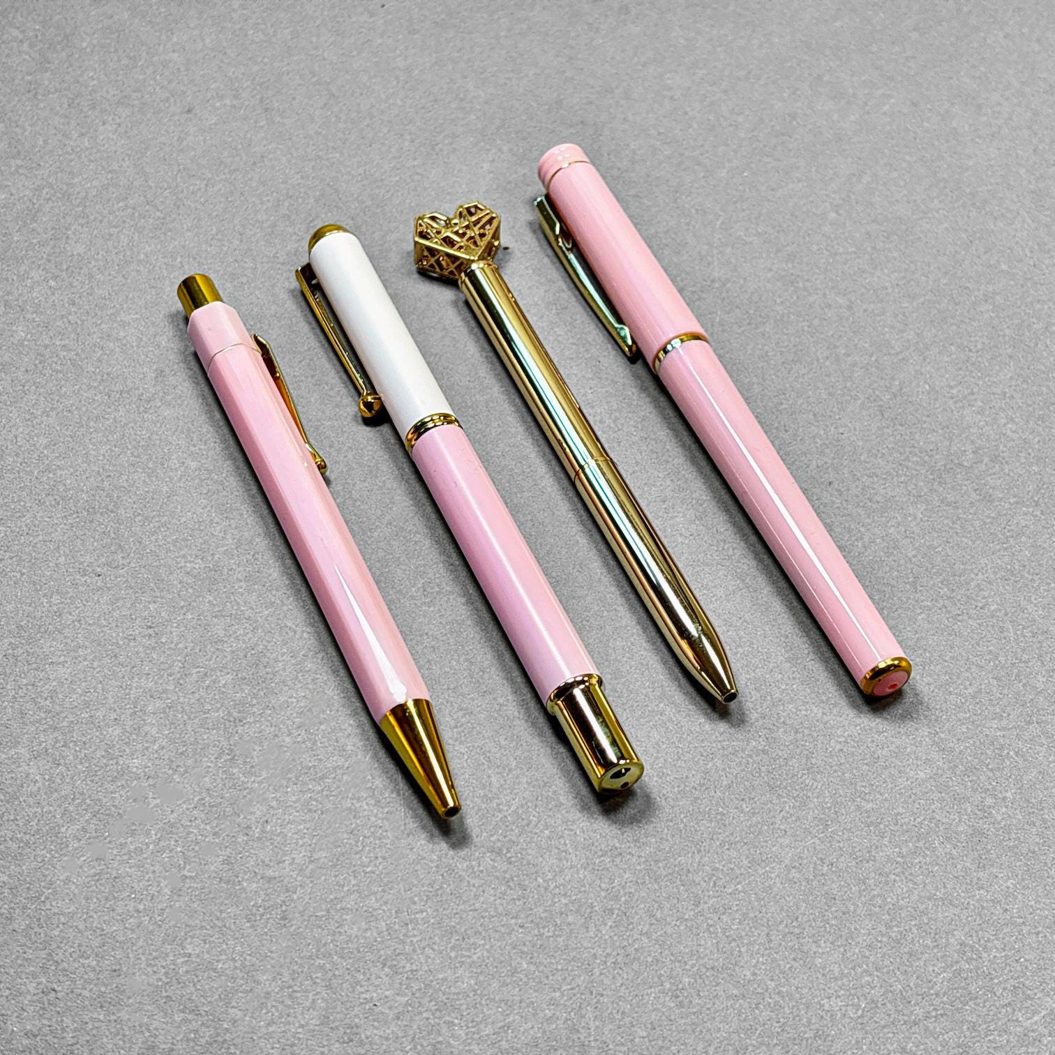 Pink and Gold Pen Gift Set - 4 Black Ink Pens