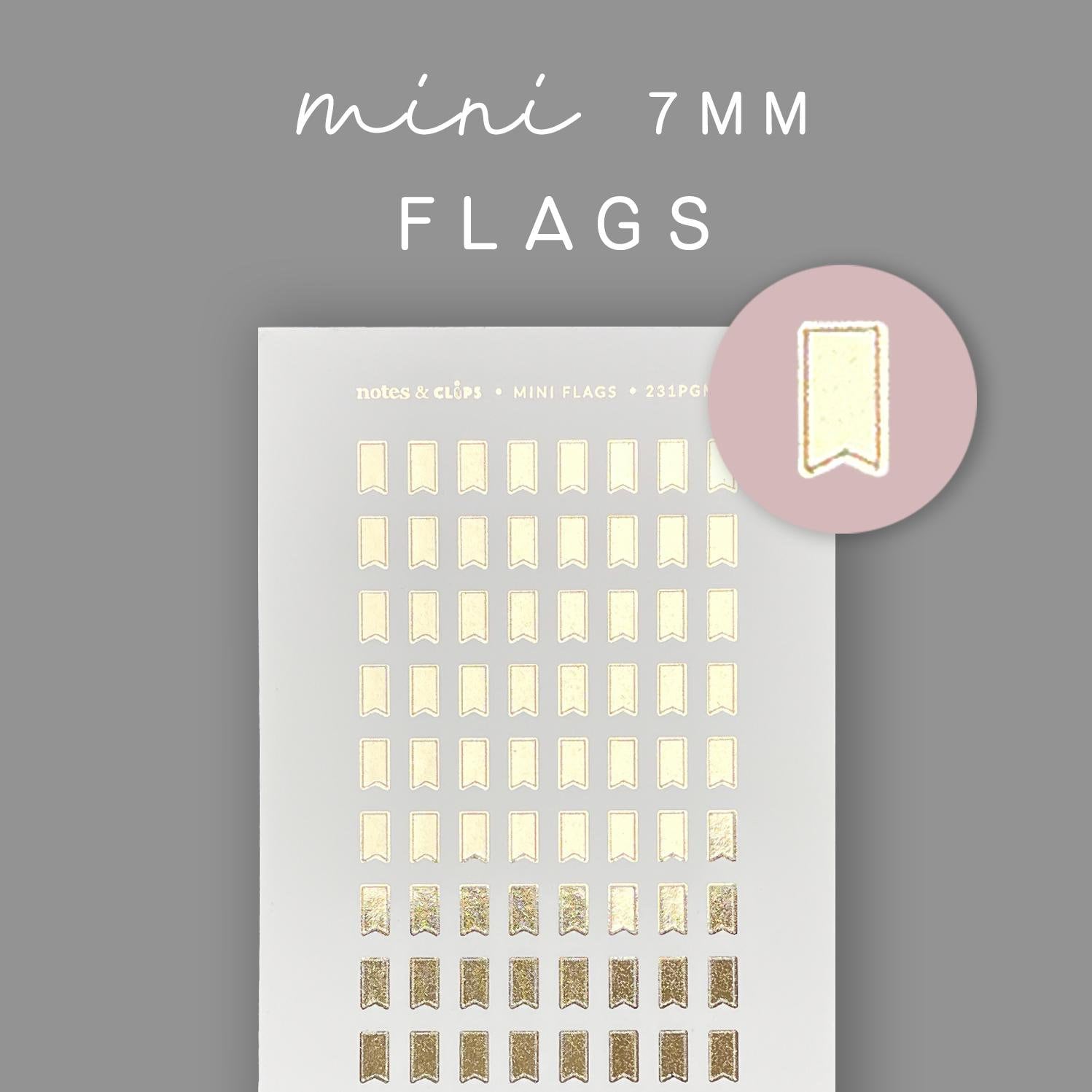 Mini Flag Planner Stickers: Foiled List Stickers for Hobonichi Weeks