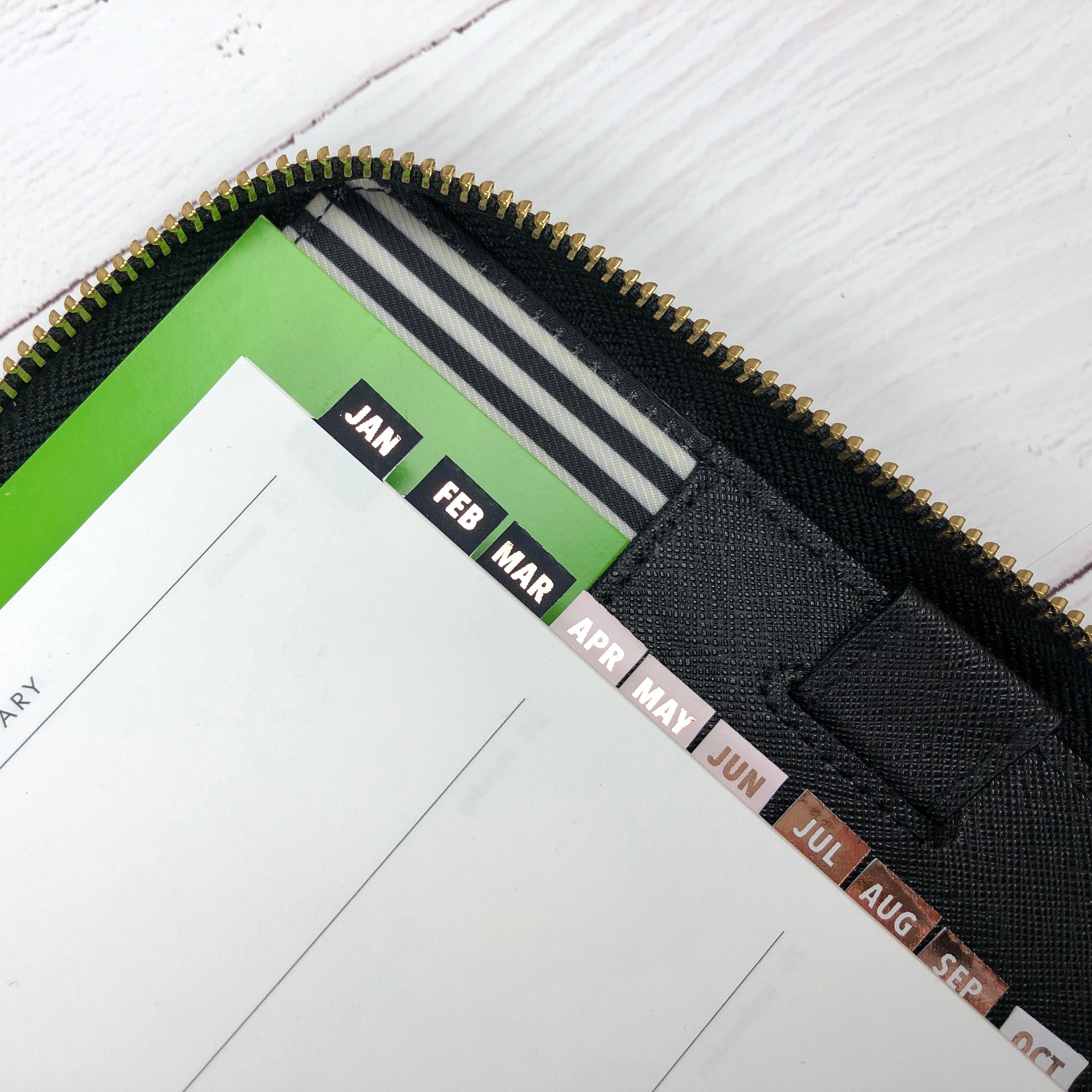 Blush & Foil Small Monthly Tabs