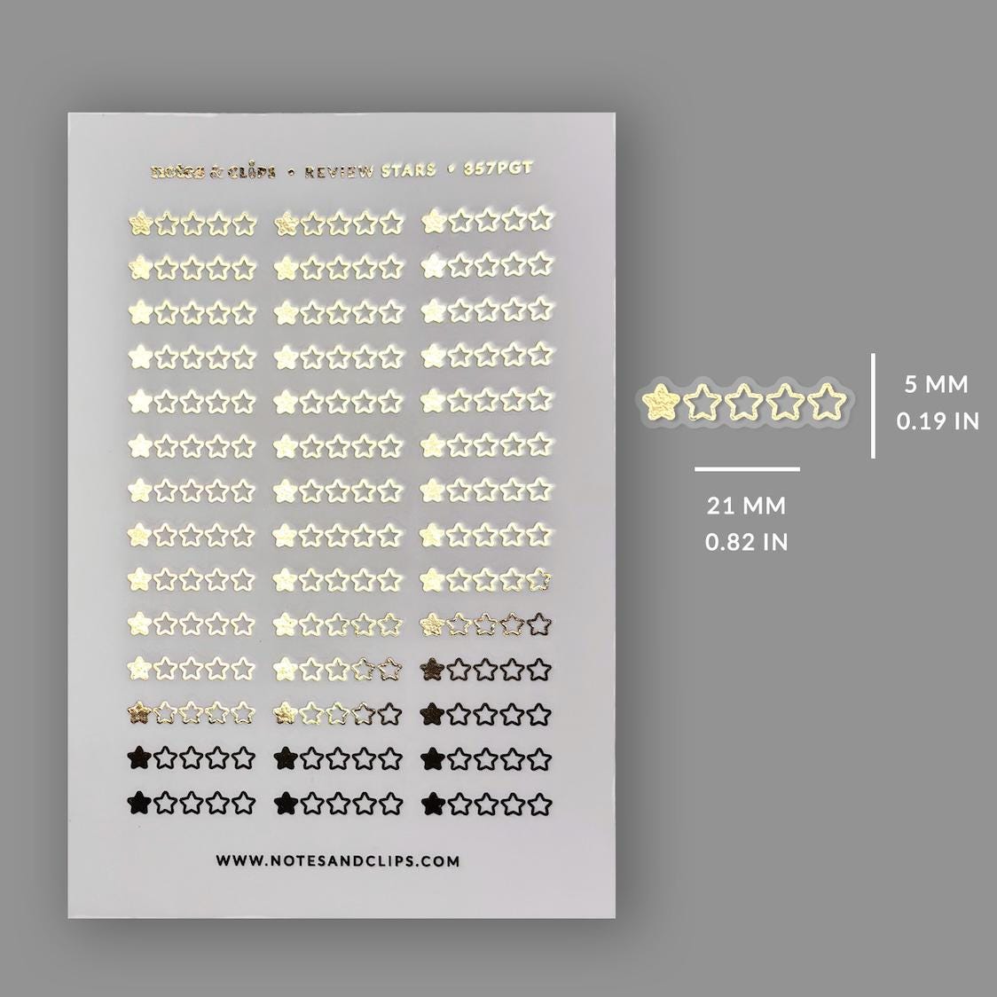 Foiled Star Rating Stickers - Clear or White Sticker Paper