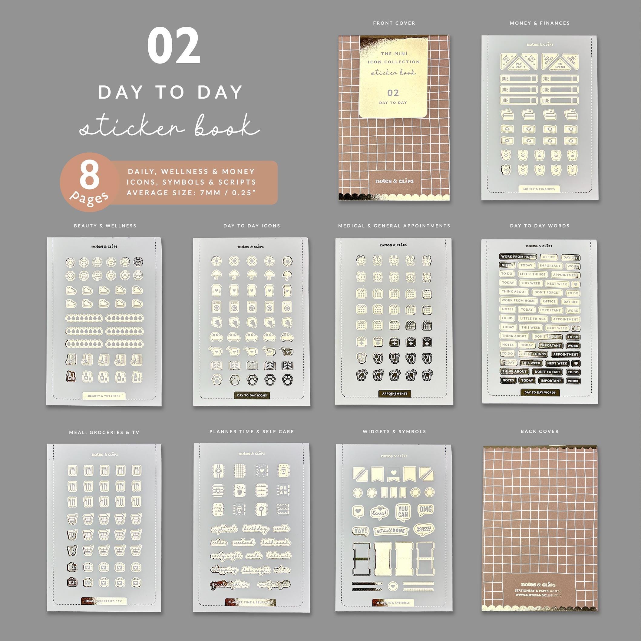 Day to Day Icon Sticker Book: Mini Planner Stickers