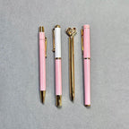Pink and Gold Pen Gift Set - 4 Black Ink Pens