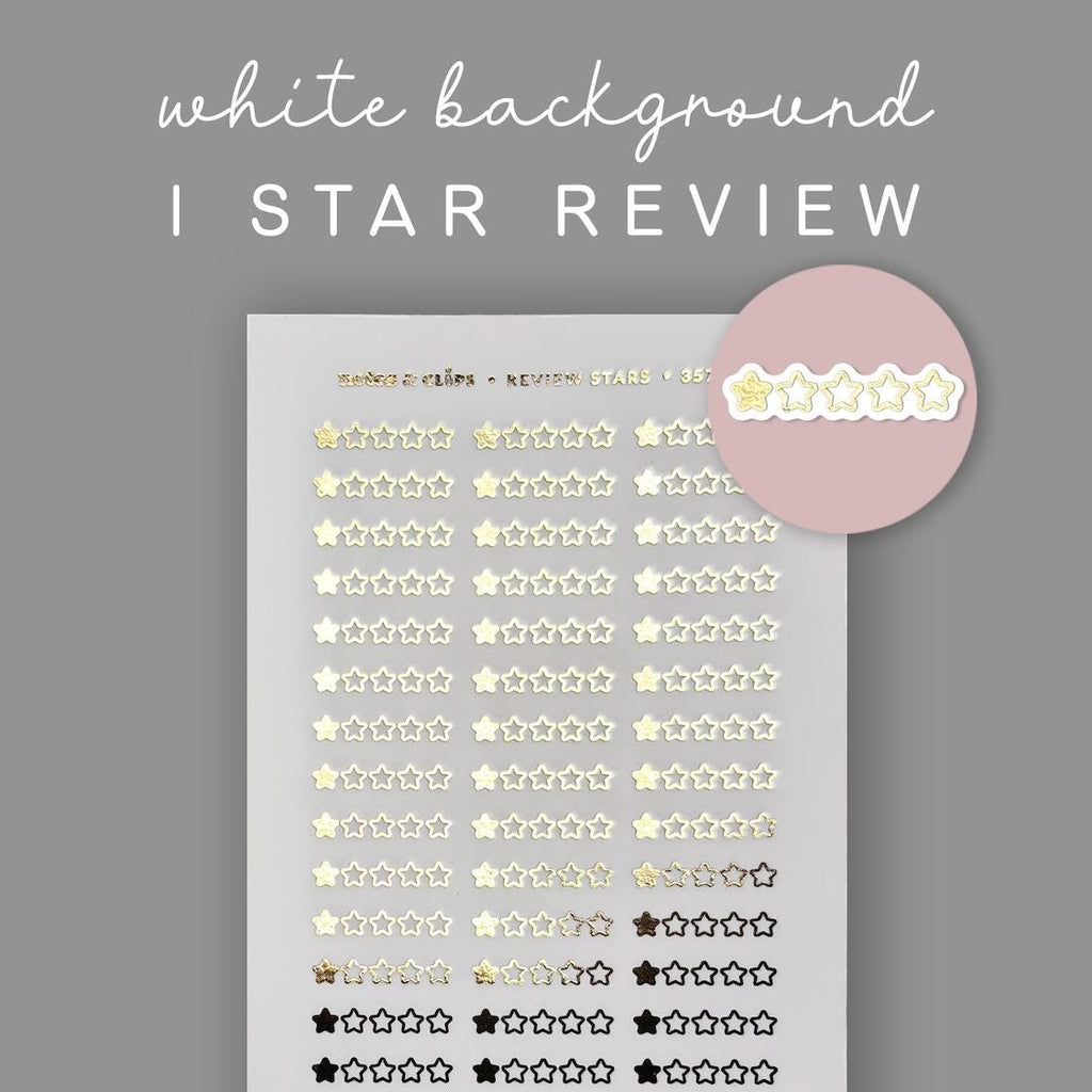 Foiled Star Rating Stickers - Clear or White Sticker Paper