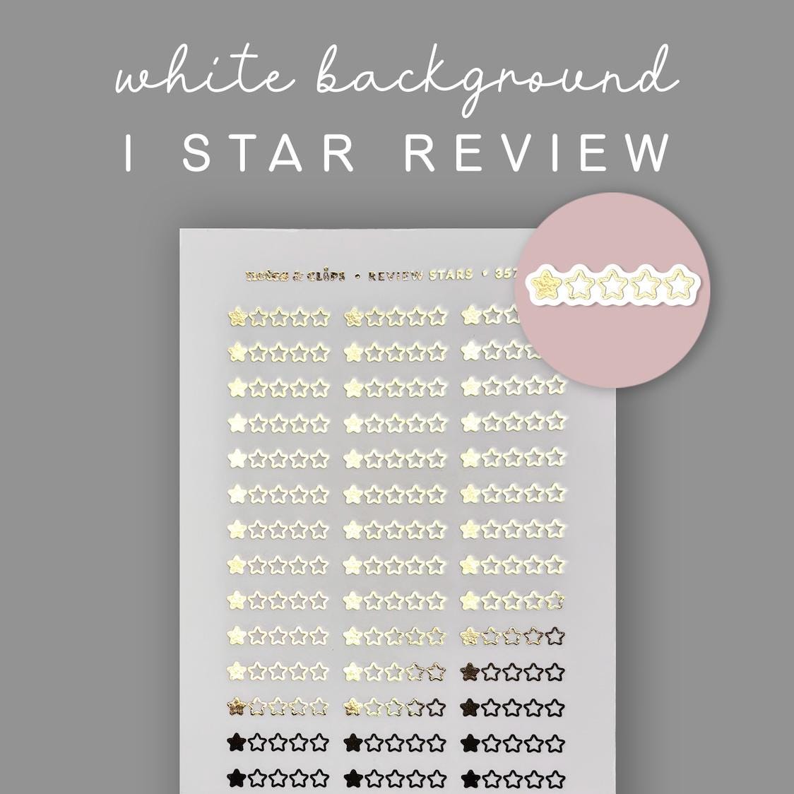 Foiled Star Rating Stickers - Clear or White Sticker Paper
