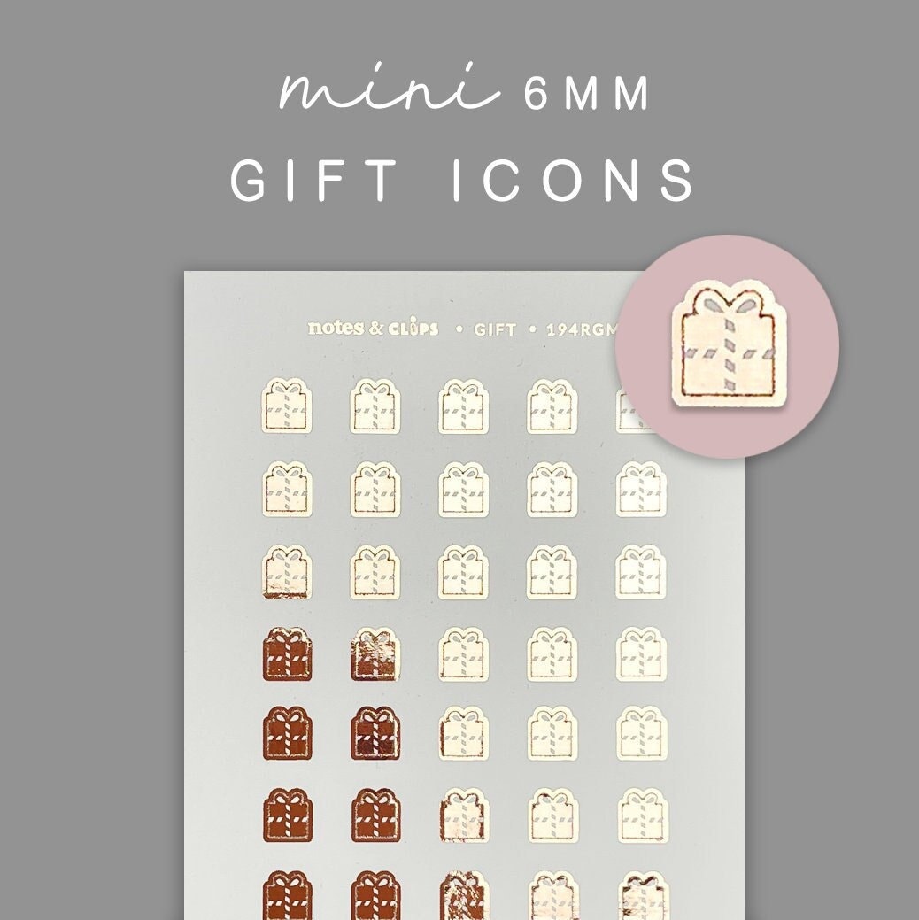 Foiled Mini Gift Icons Planner Stickers
