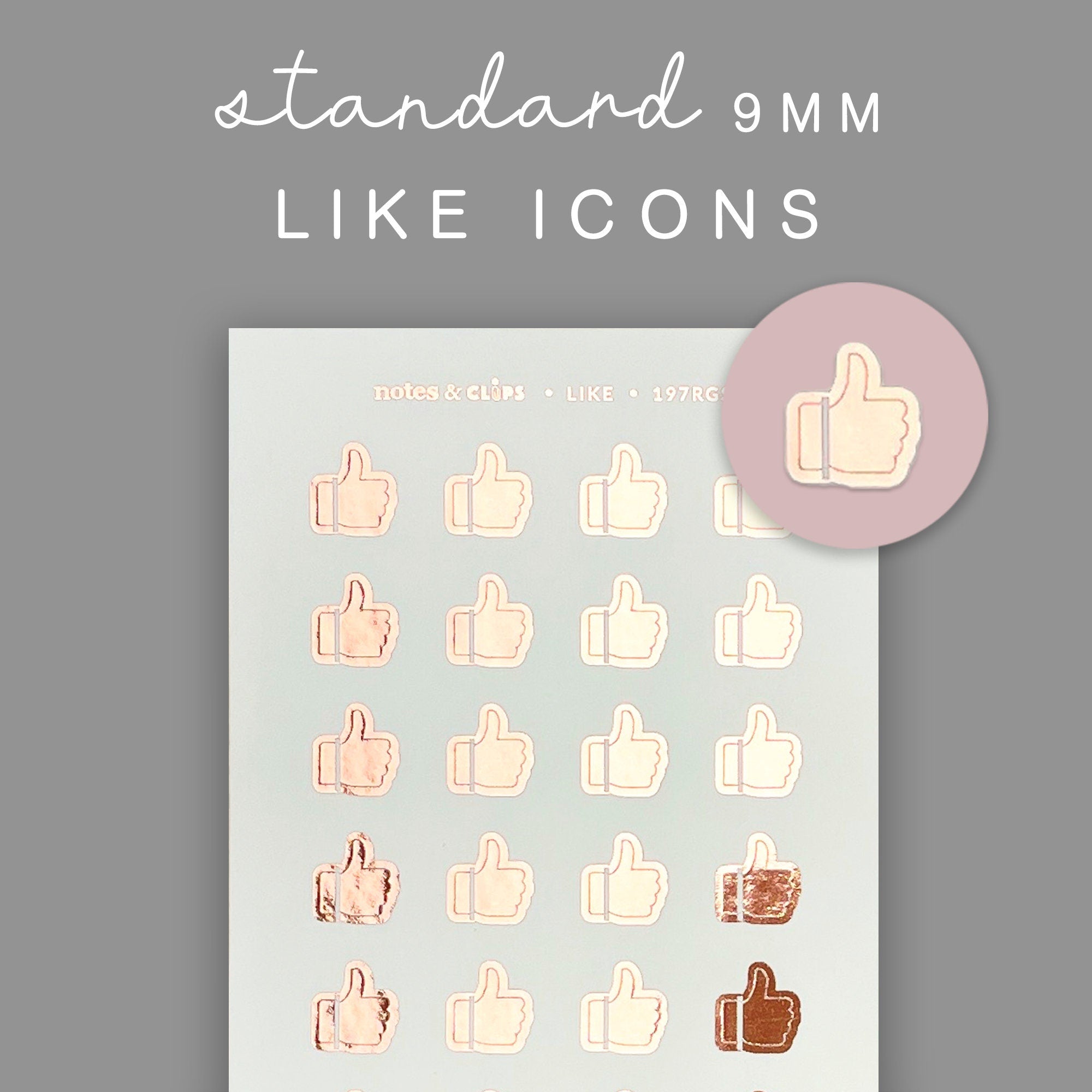 Foiled Thumbs Up Stickers: Planner Icon Stickers