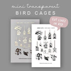 Transparent Birdcage Stickers - Foiled Clear Deco Sticker