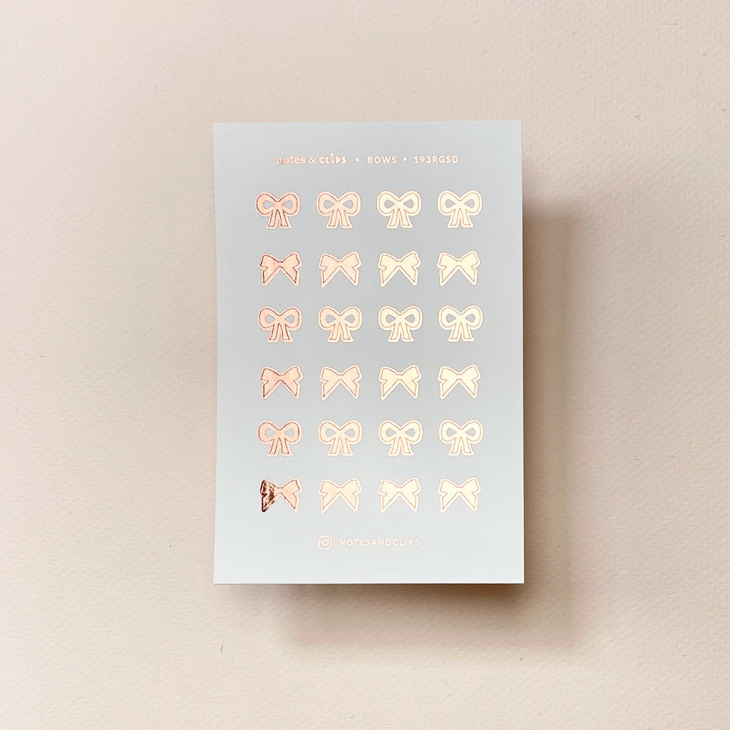 Foiled Bow Planner Stickers: Decorative Icon Stickers