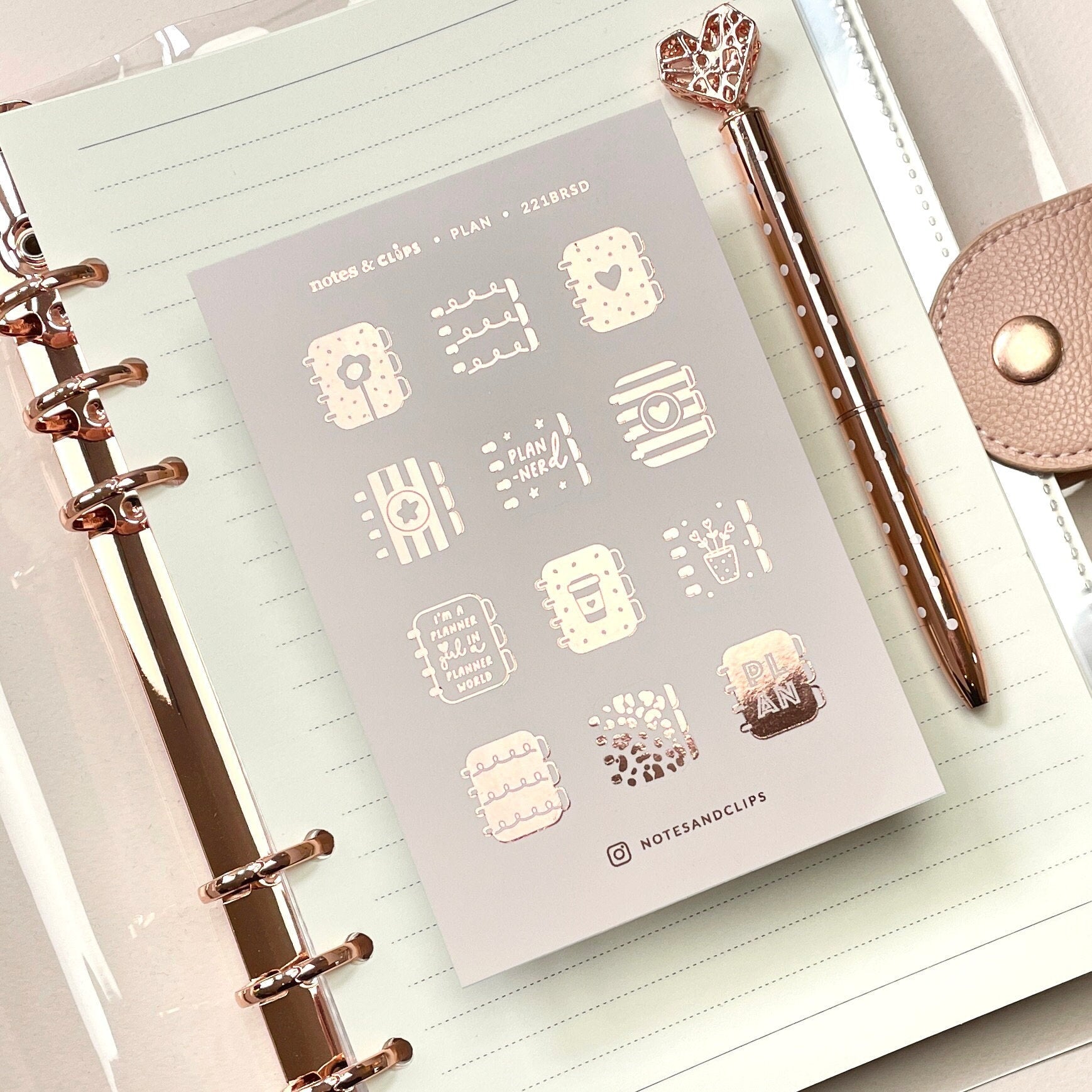 Foiled Planner Time Stickers: Decorative Planning Stickers