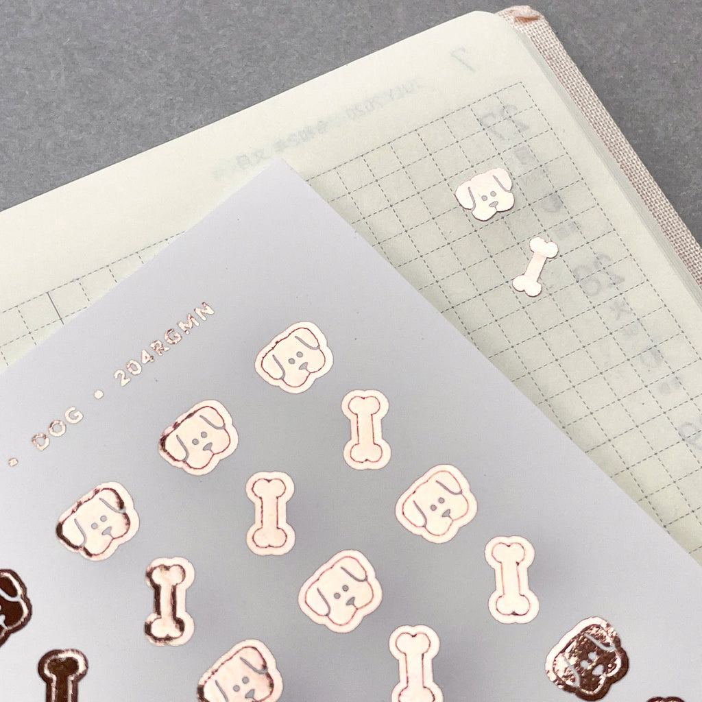 Foiled Mini Dog Icon Planner Stickers