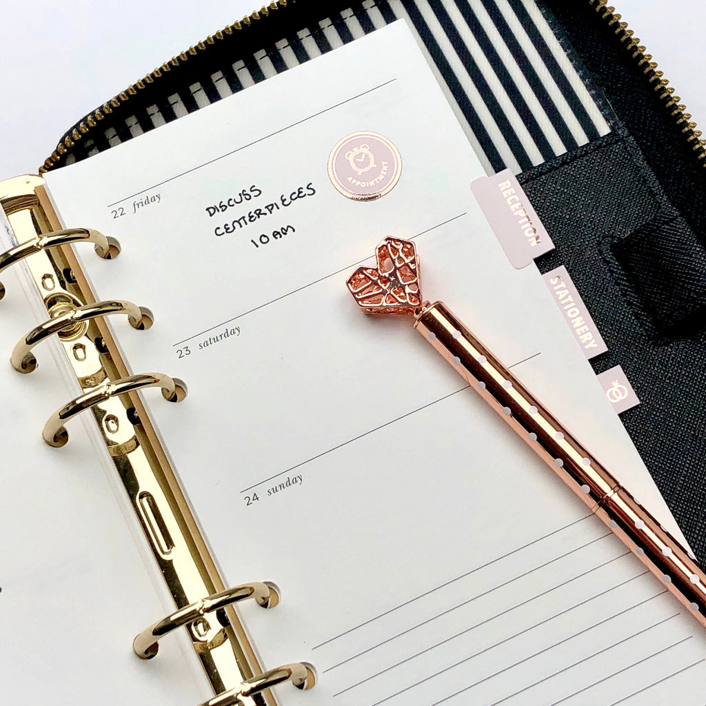 Foiled Appointment Stickers - Wedding Planning Stickers