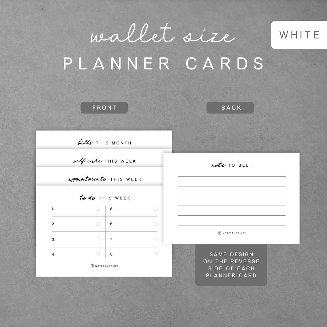 Pack of 8 Planner Cards - Nude, Minimalistic Planner