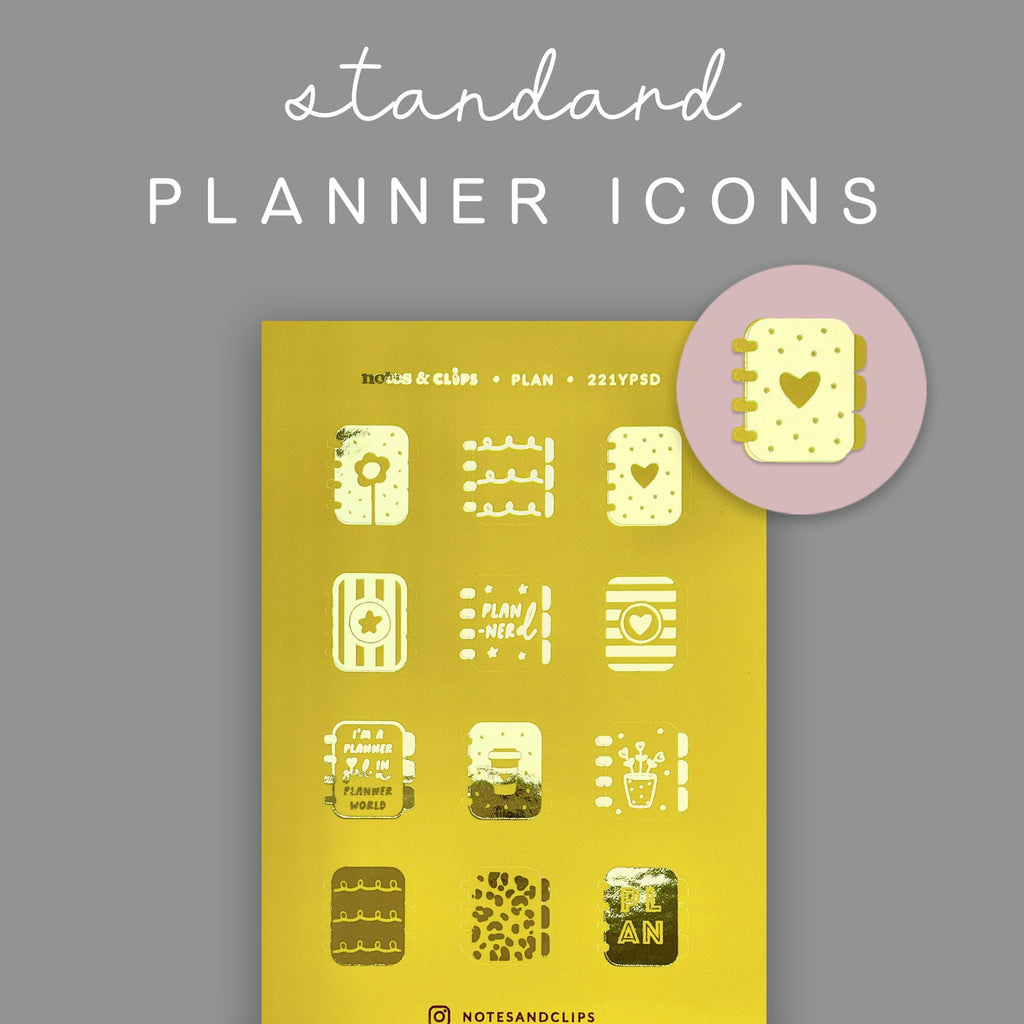 Foiled Planner Time Stickers: Decorative Planning Stickers