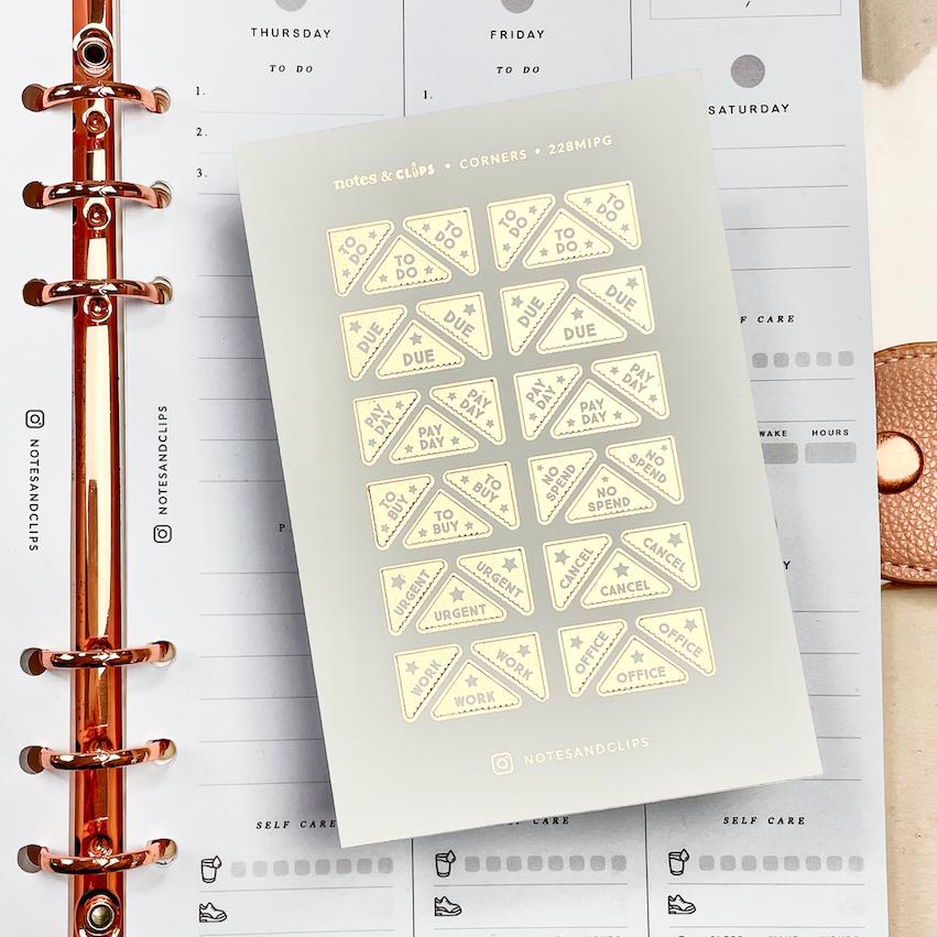 Gold Foil Work Icon Stickers: Functional Planner Stickers