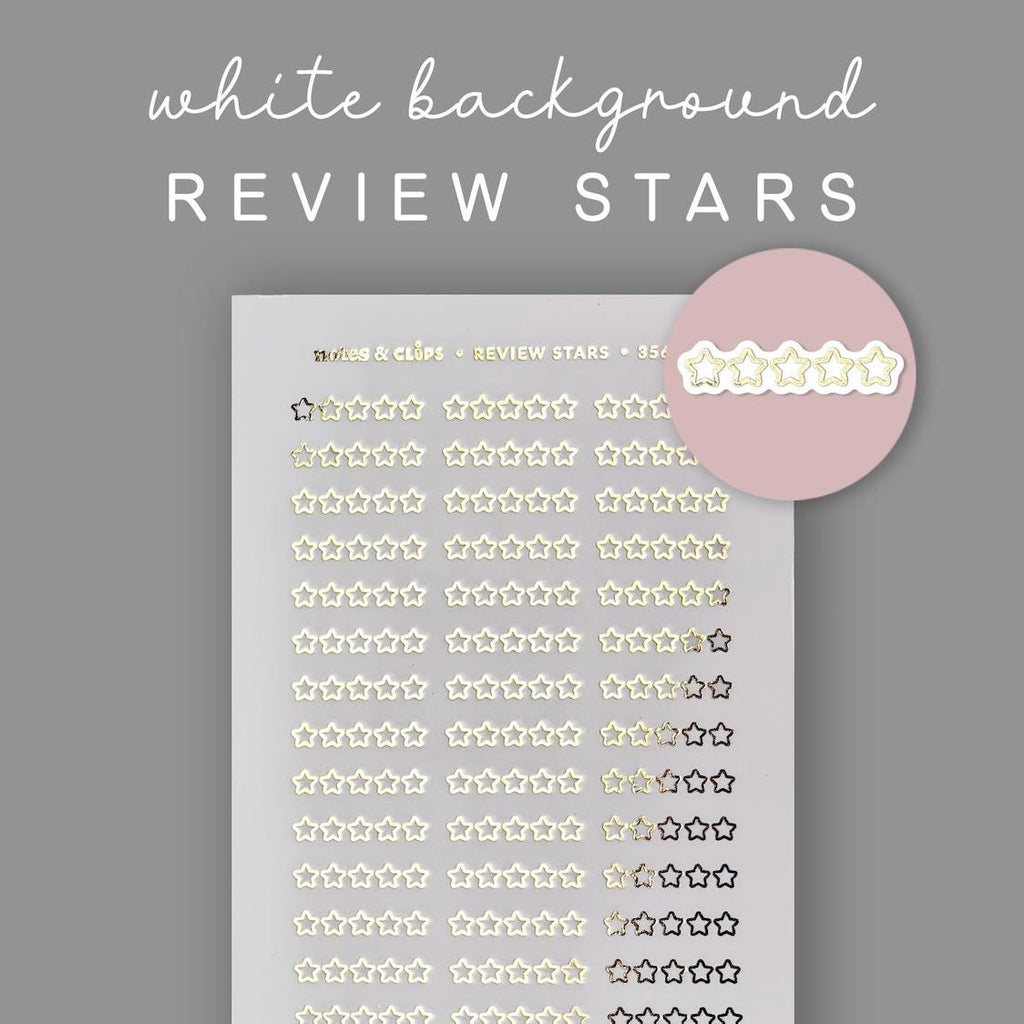 Foiled Star Rating Stickers - Clear or White Sticker Paper