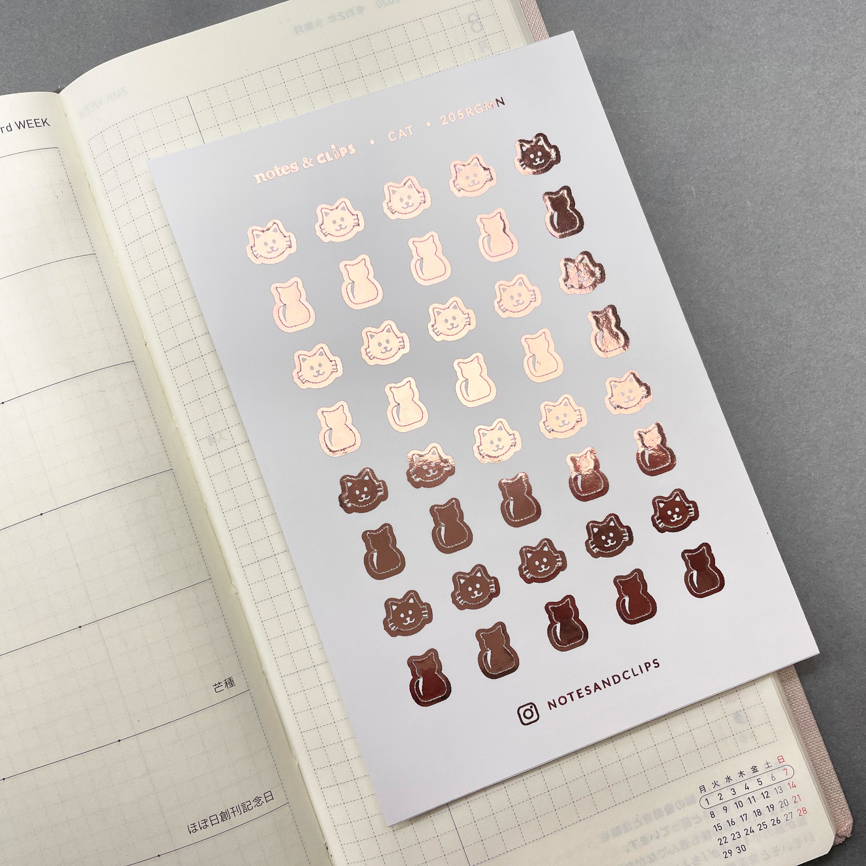Foiled Mini Cat Planner Stickers