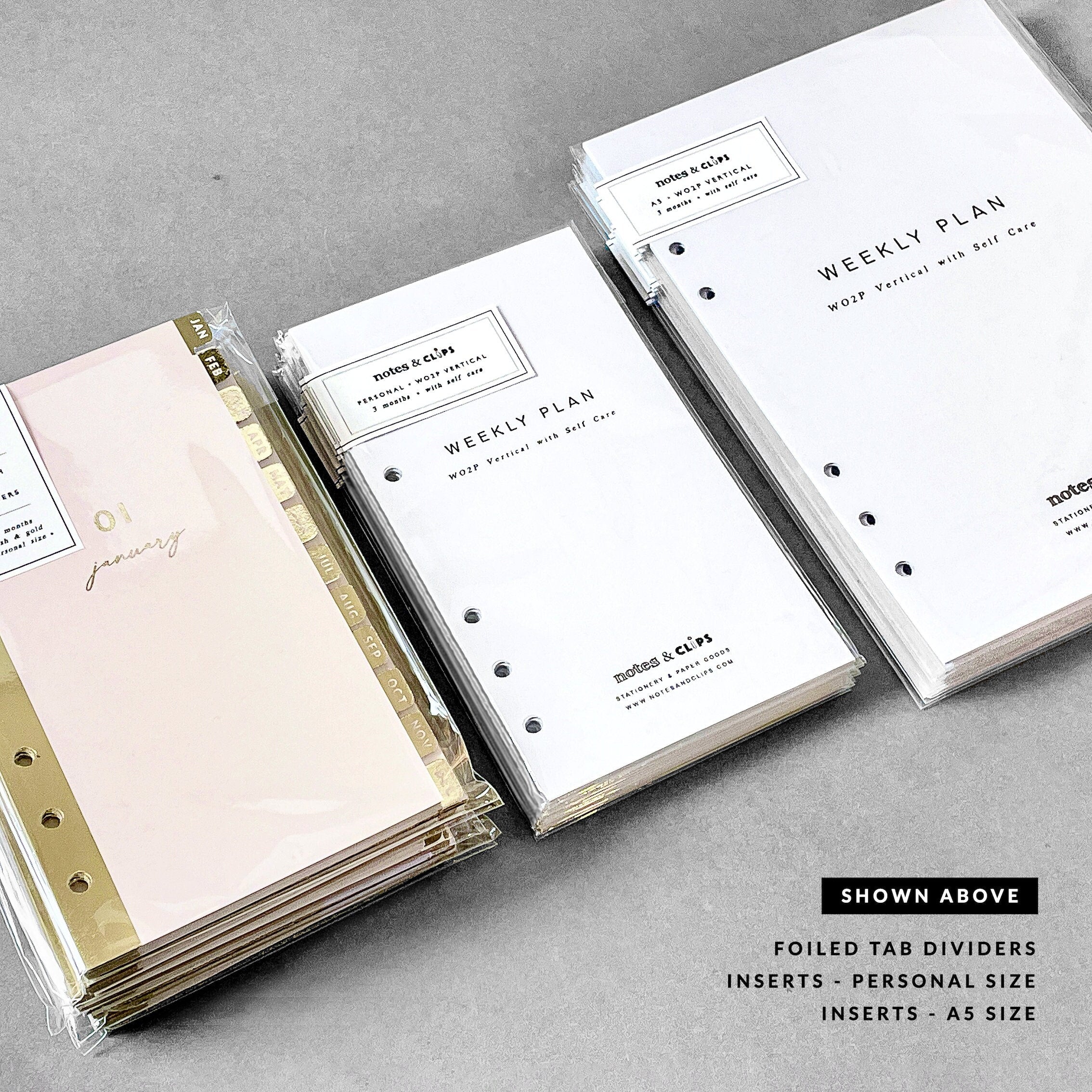 A5 Planner Inserts: 3-Month Undated WO2P Minimalist Design