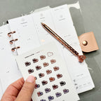 Foiled Walking Shoe Planner Stickers: 9mm Exercise Stickers
