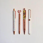 Rose Gold Pen Gift Set - 4 Black Ink Pens