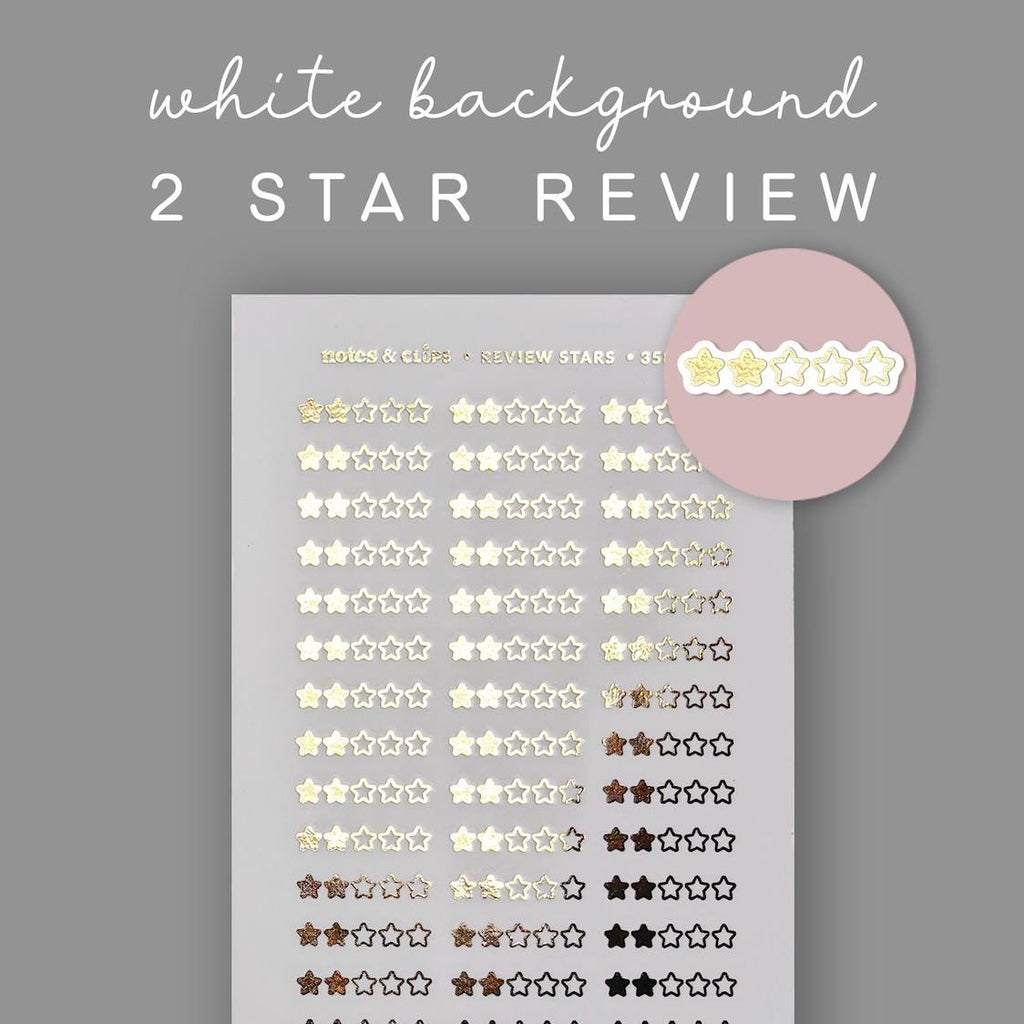 Foiled Star Rating Stickers - Clear or White Sticker Paper