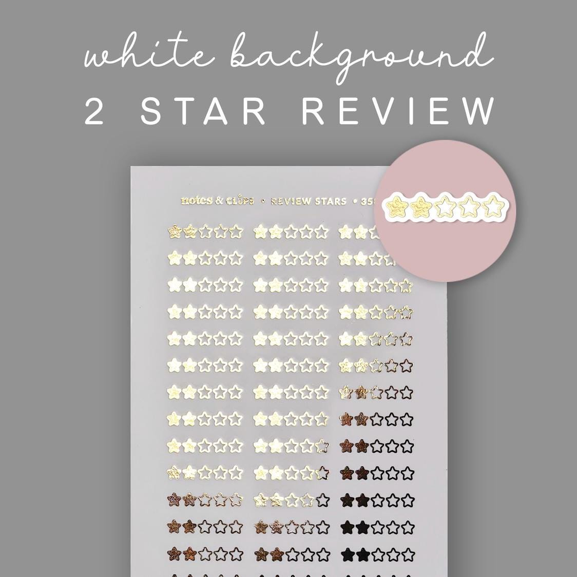 Foiled Star Rating Stickers - Clear or White Sticker Paper