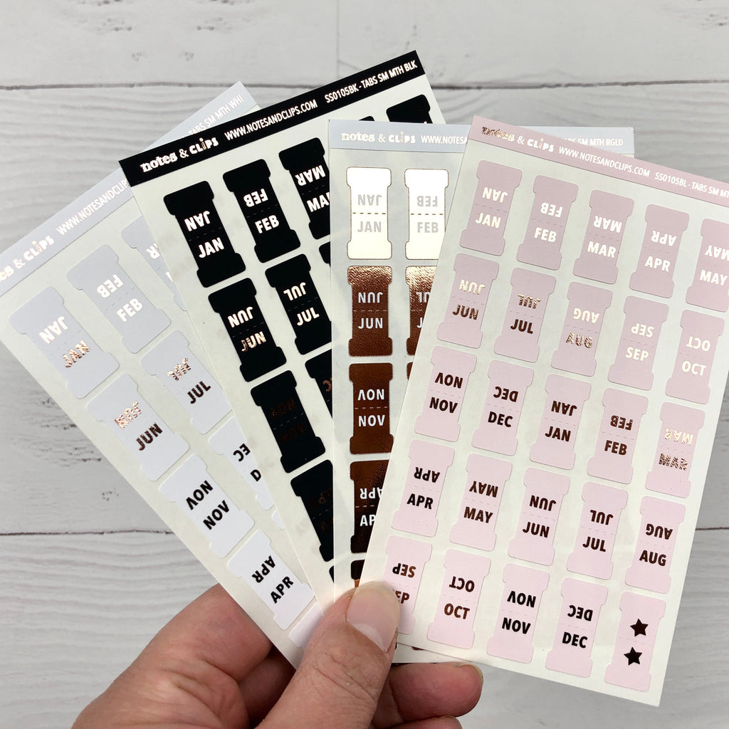 Blush & Foil Small Monthly Tabs