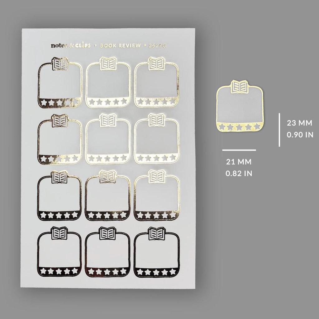Book Review Sticker - Foiled Planner Stickers