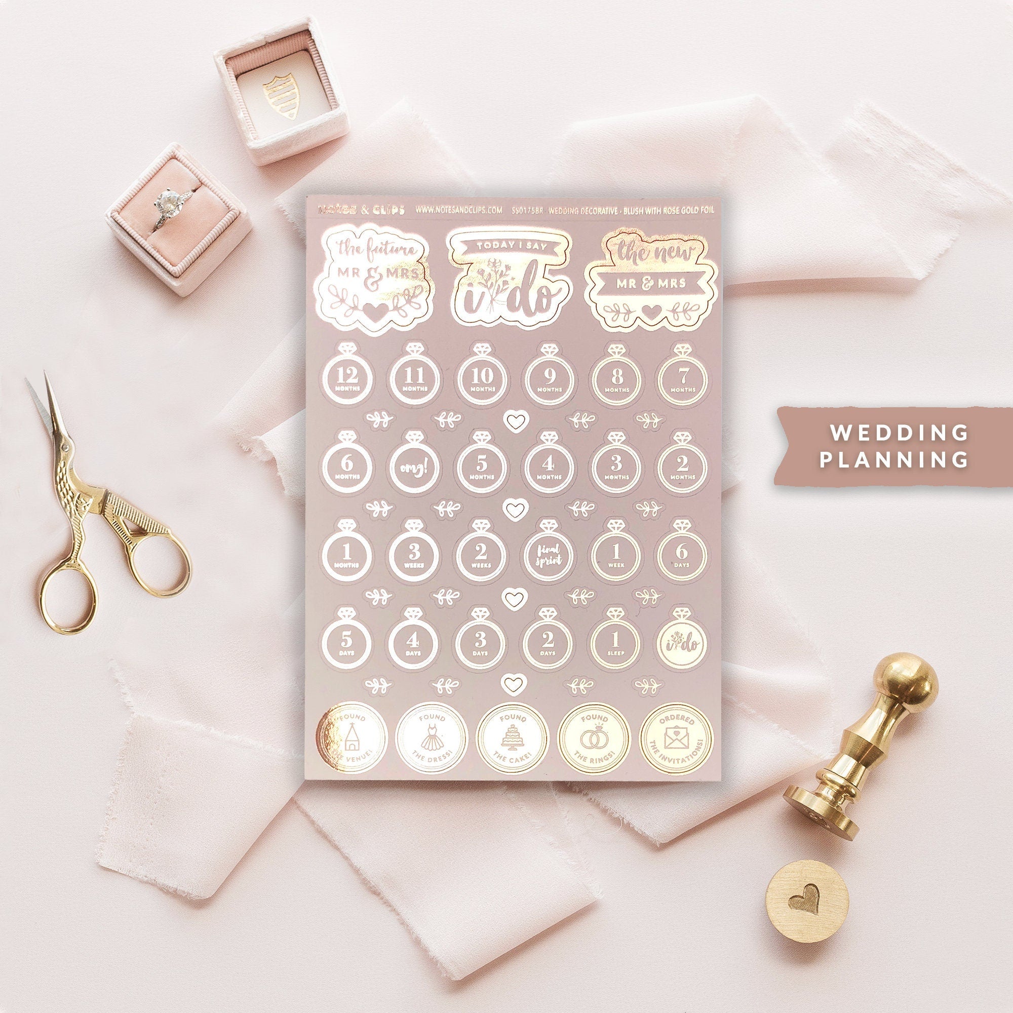 Foiled Decorative Wedding Planning Stickers