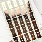 Foiled Index Tab Stickers: A-Z Planner Tabs
