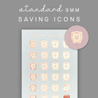 Foiled Piggy Bank Planner Stickers: Savings Tracker Icons