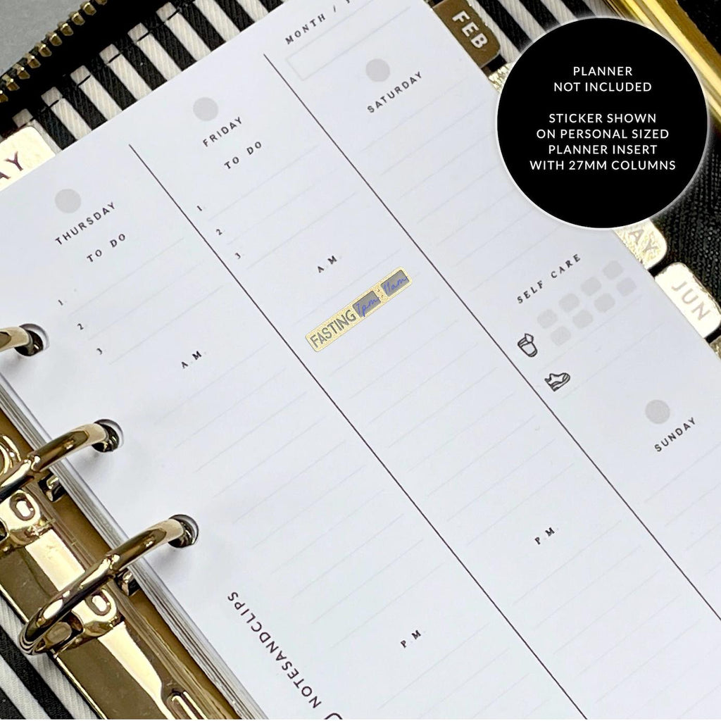 Foiled Fasting Tracker Stickers: Weight Loss Planner Icons
