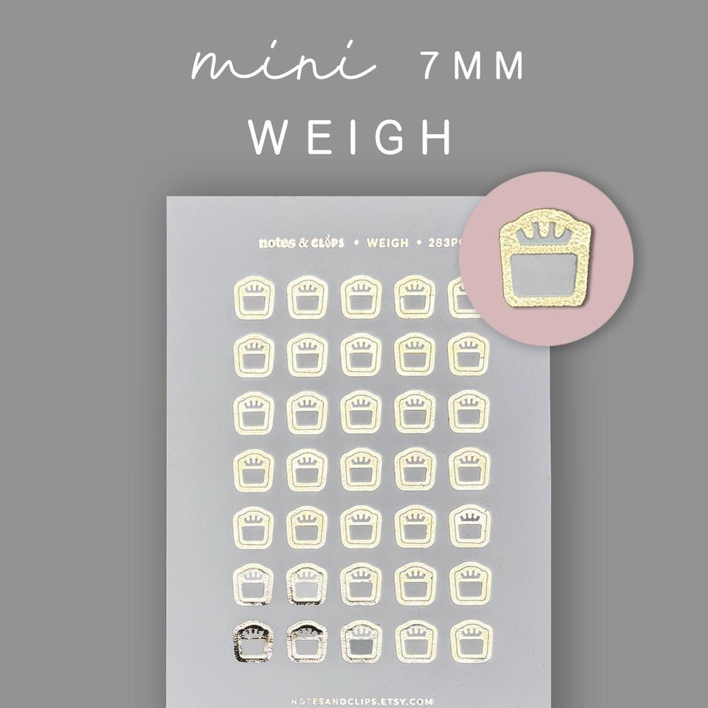 Foiled Weigh In Planner Stickers: Mini Icon Stickers