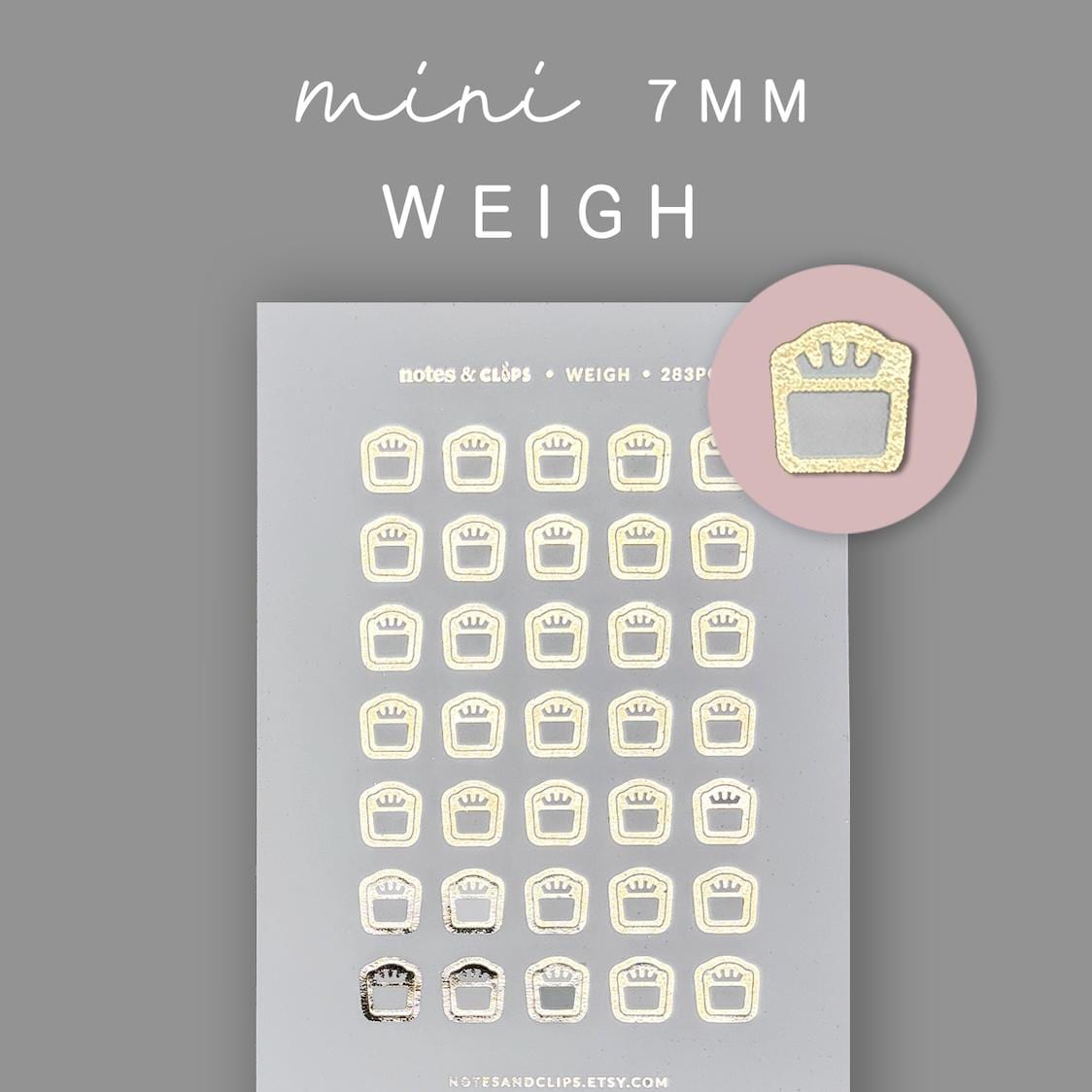 Foiled Weigh In Planner Stickers: Mini Icon Stickers