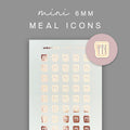Mini Meal Planner Stickers: Fork & Spoon Icons for Meal Planning