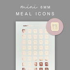 Mini Meal Planner Stickers: Fork & Spoon Icons for Meal Planning