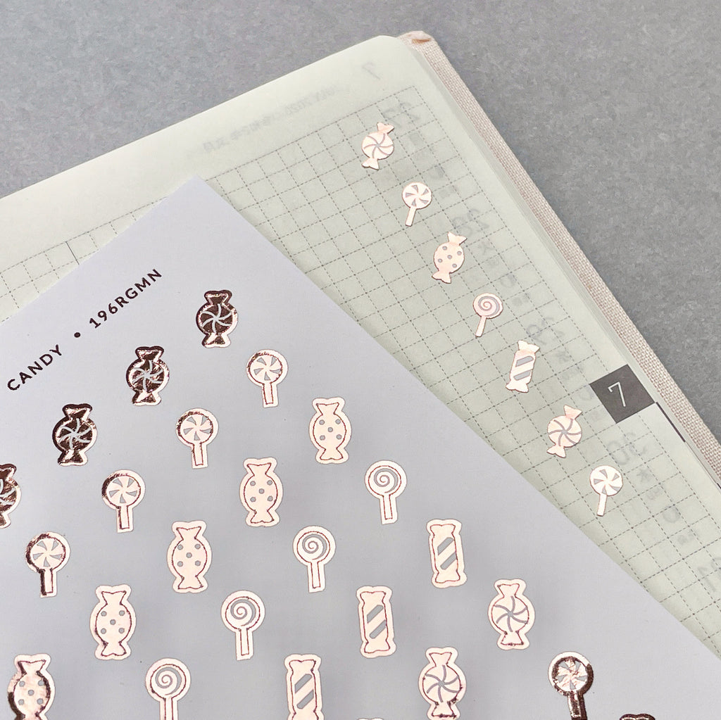 Mini Candy Icons Planner Stickers: Foiled Decorative Stickers