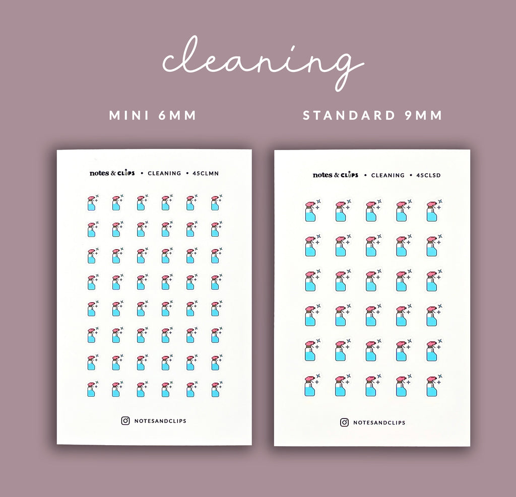 Cleaning Chore Planner Stickers: Mini Icon Set