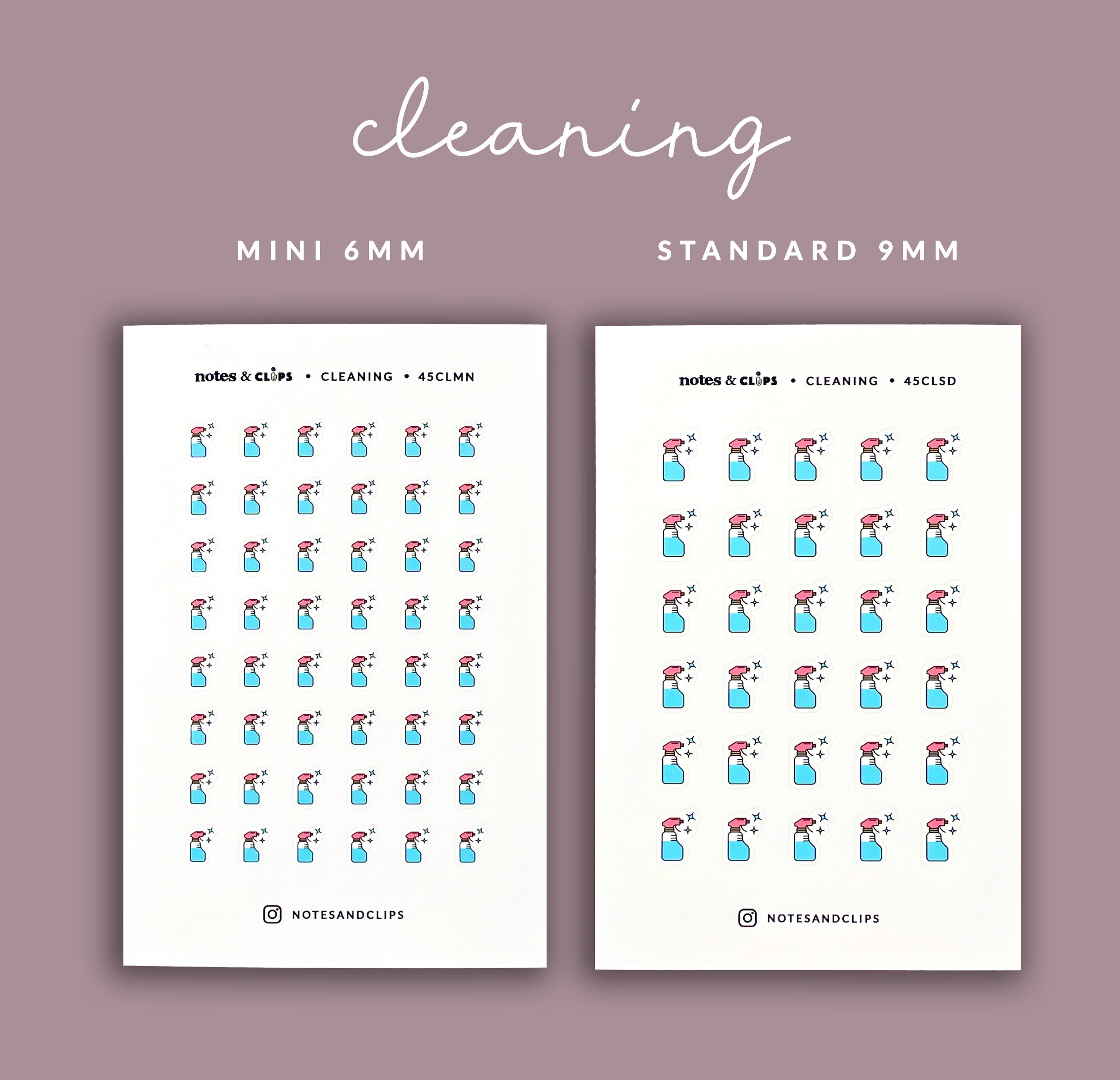 Cleaning Chore Planner Stickers: Mini Icon Set