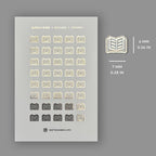 Gold Foil Book Icon Stickers: Planner Accessories