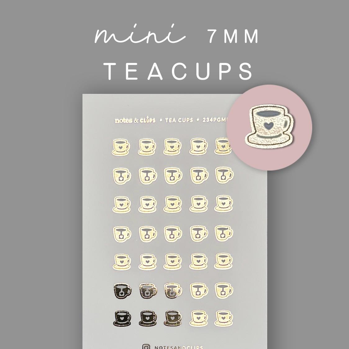 Gold Foil Tea Icon Stickers: Teacup Planner Icons