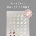 Mini Candy Icons Planner Stickers: Foiled Decorative Stickers