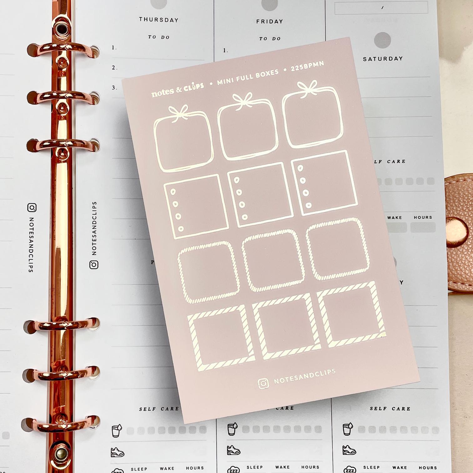 Blush Pink Foiled Mini Planner Stickers: Hobonichi Weeks (21mm)
