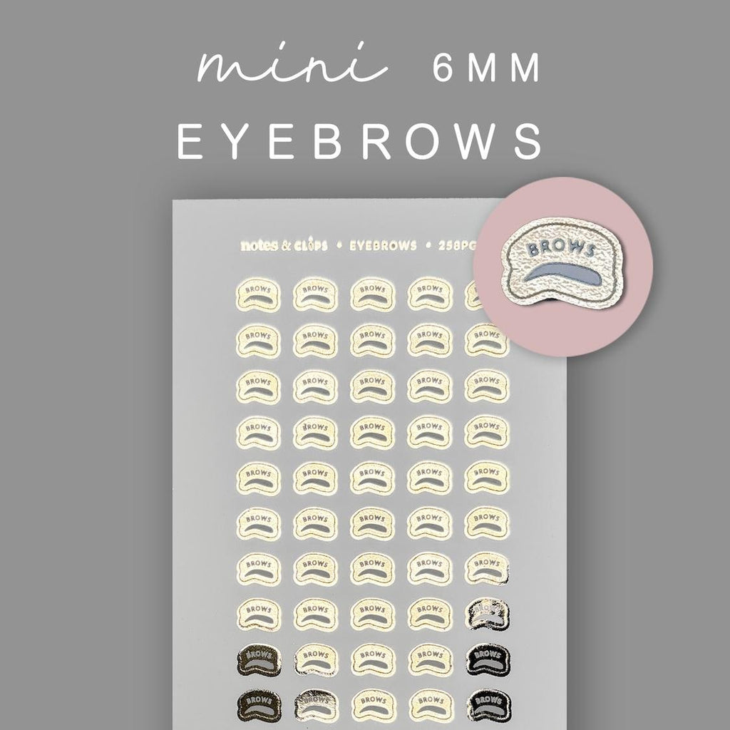 Foiled Eyebrow Stickers: Mini Planner Icons