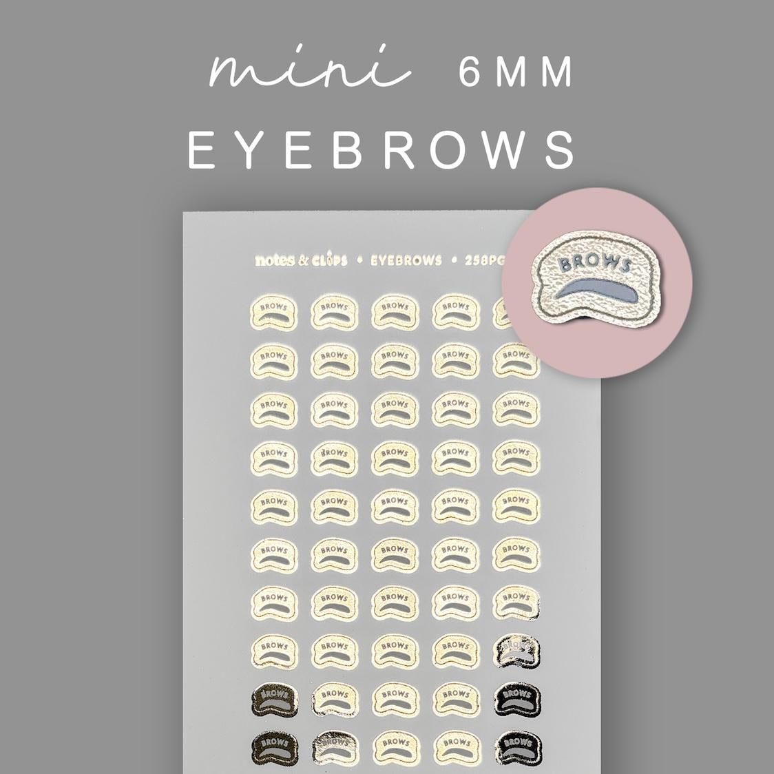 Foiled Eyebrow Stickers: Mini Planner Icons
