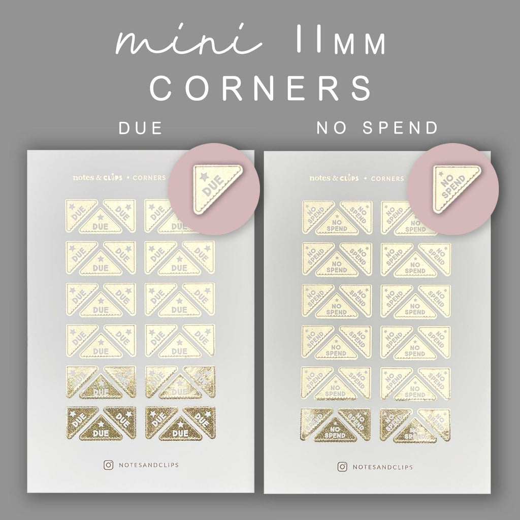 Mini Task Corner Stickers: Foiled Planner Reminders