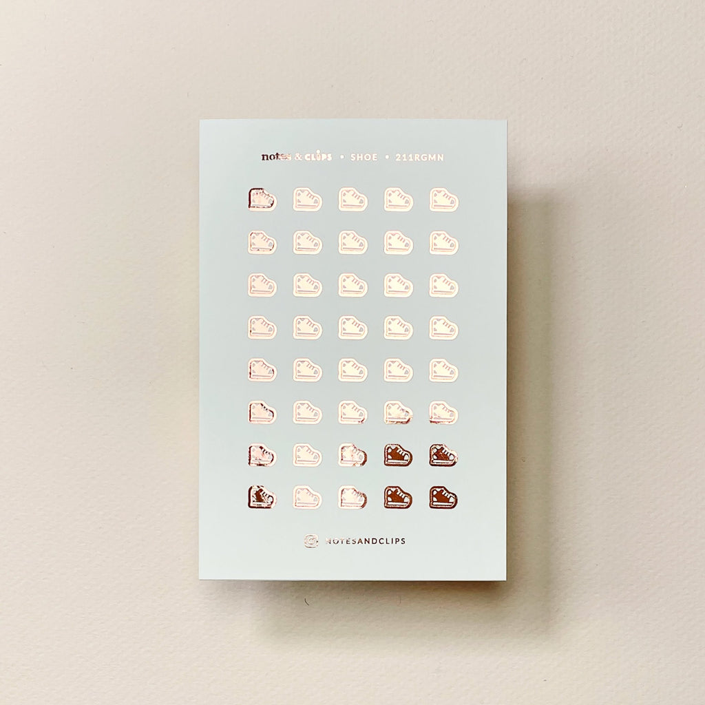 Mini Shoe Planner Stickers: 6mm Exercise Tracker Stickers