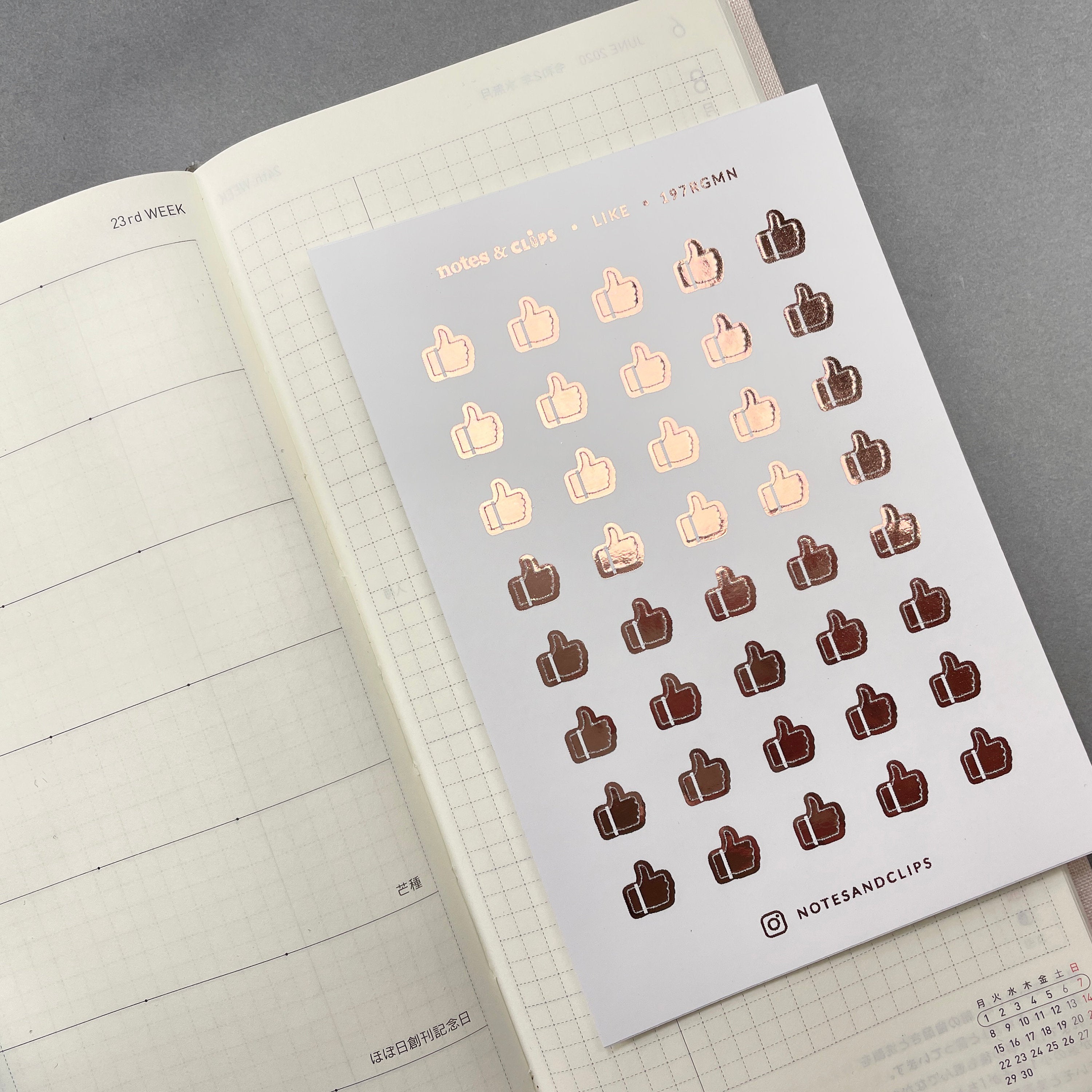 Foil Planner Stickers: Mini Thumbs Up/Down Icons - Gold or Rose Gold